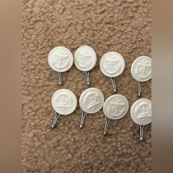 White Vintage Anchor Button With Shank Acrylic Lot Of 14 - Picture 2 of 12